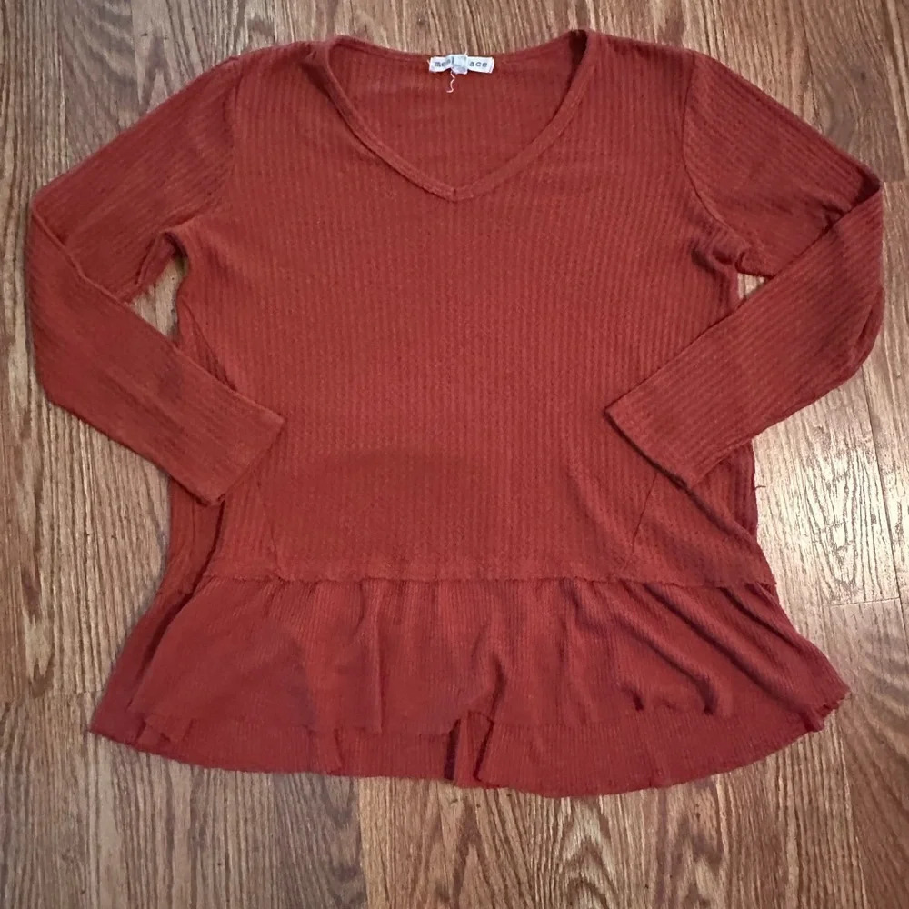 waffle knot long sleeve shirt, small